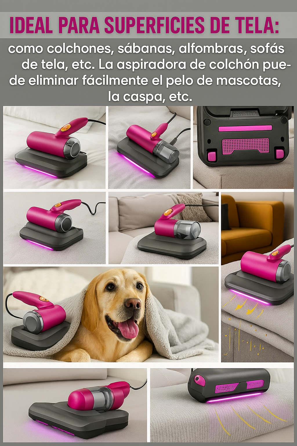 Aspiradora de acaros rosada