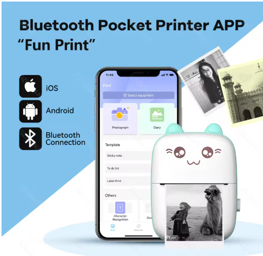 MINI IMPRESORA PORTATIL AZUL