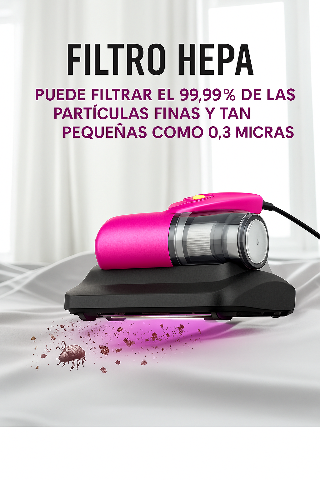 Aspiradora de acaros rosada