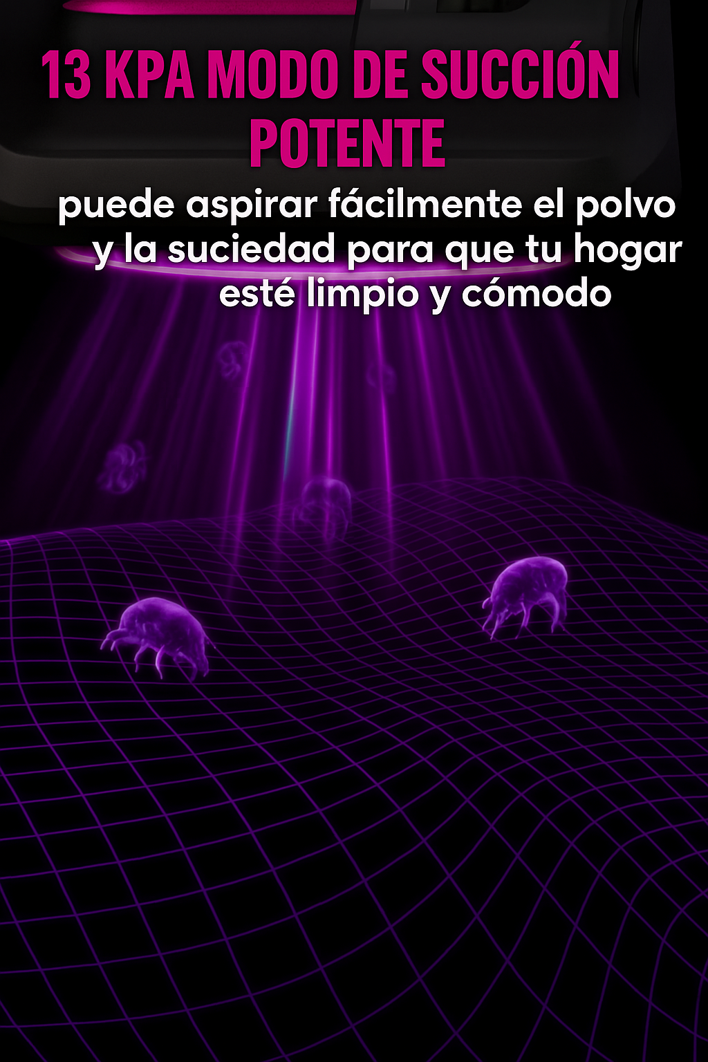 Aspiradora de acaros rosada