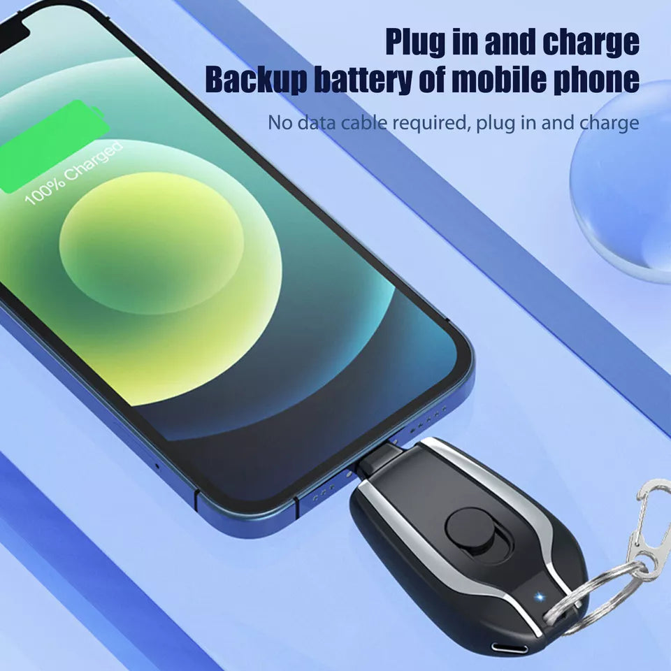LLAVERO CARGADOR PARA IPHONE NEGRO
