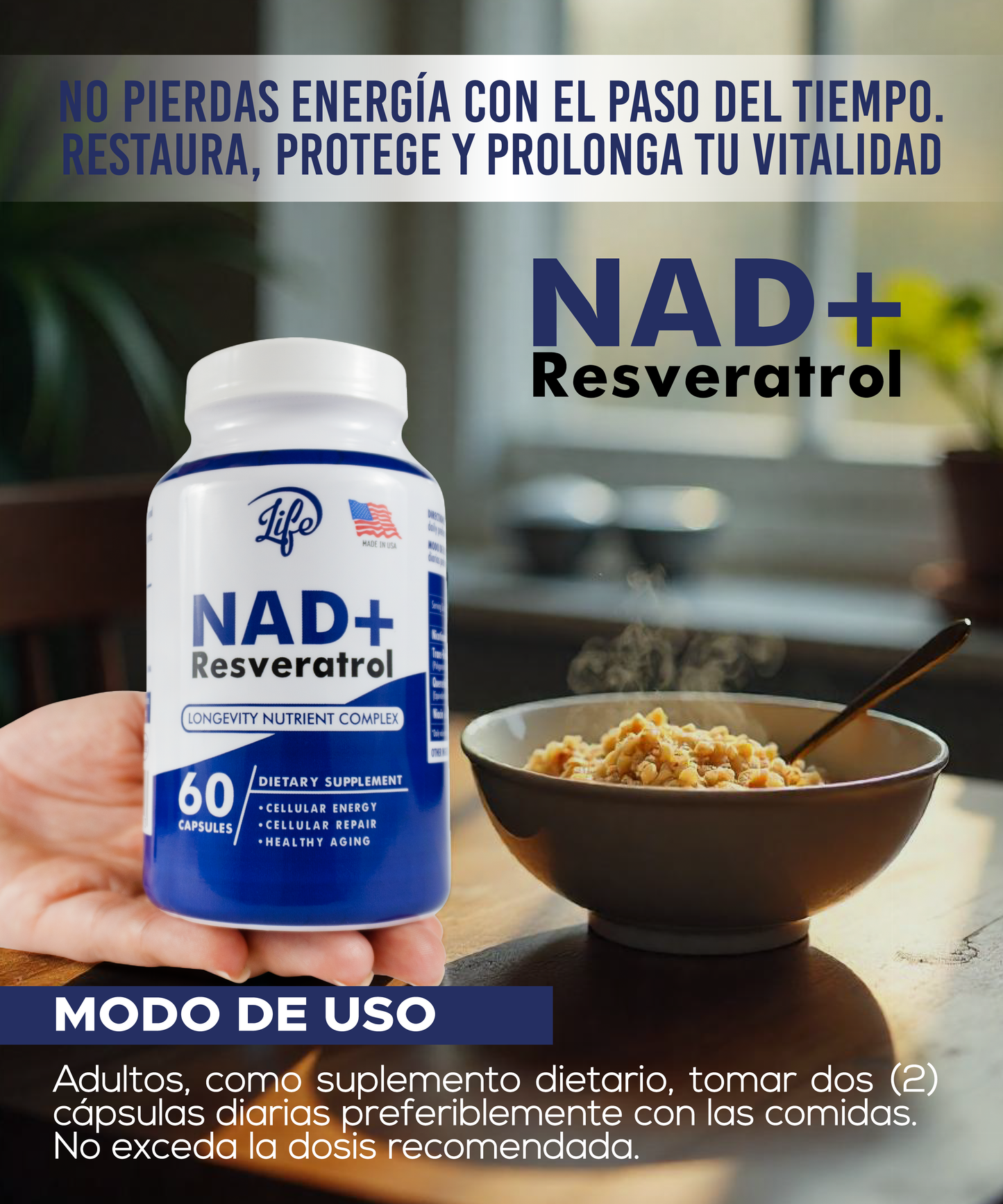 NAD+RESVERATROL- EL ALIADO DE TU JUVENTUD!